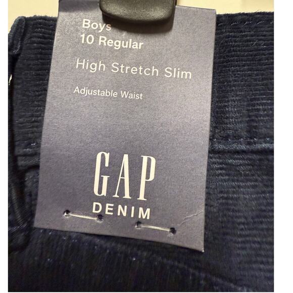 Gap Denim blue/grey Corduroy High Stretch Slim Adjustable Waist Youth 10 Reg - Picture 2 of 5
